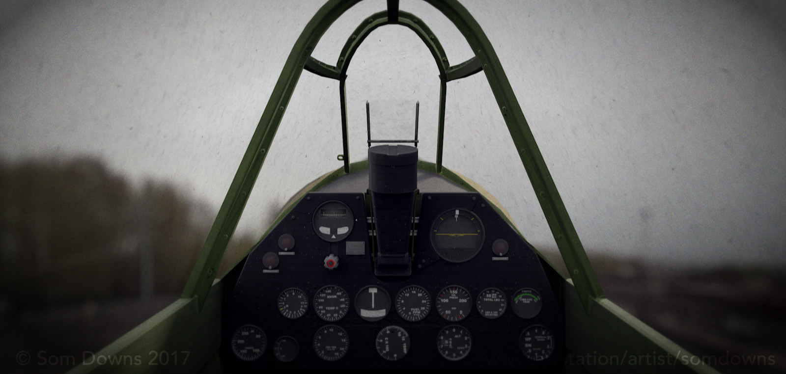 Classic Airplane Cockpit --  Curtiss P40 Warhawk (1938)