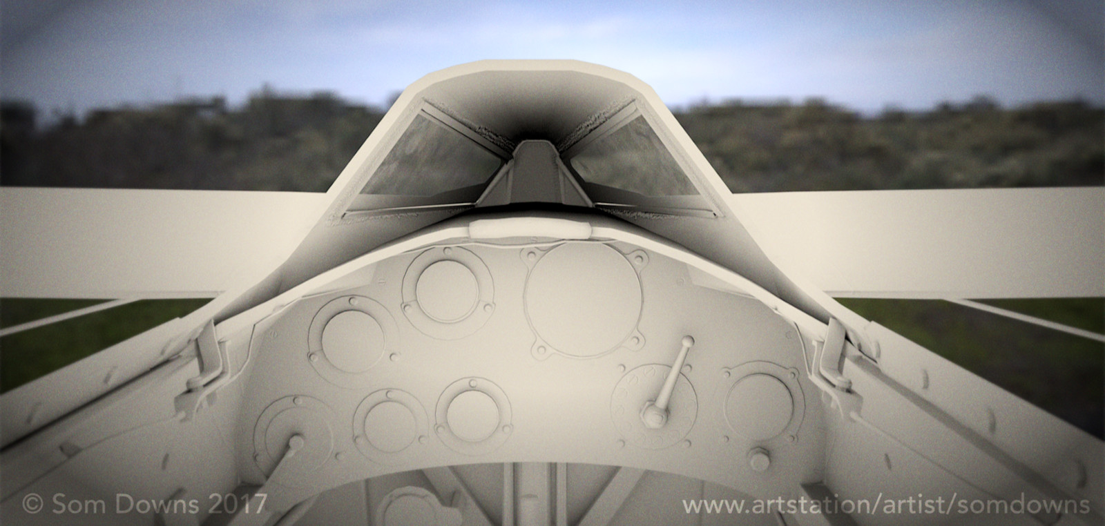 Classic Airplane Cockpit -- Curtiss R3C Racer (1925) Clay Render