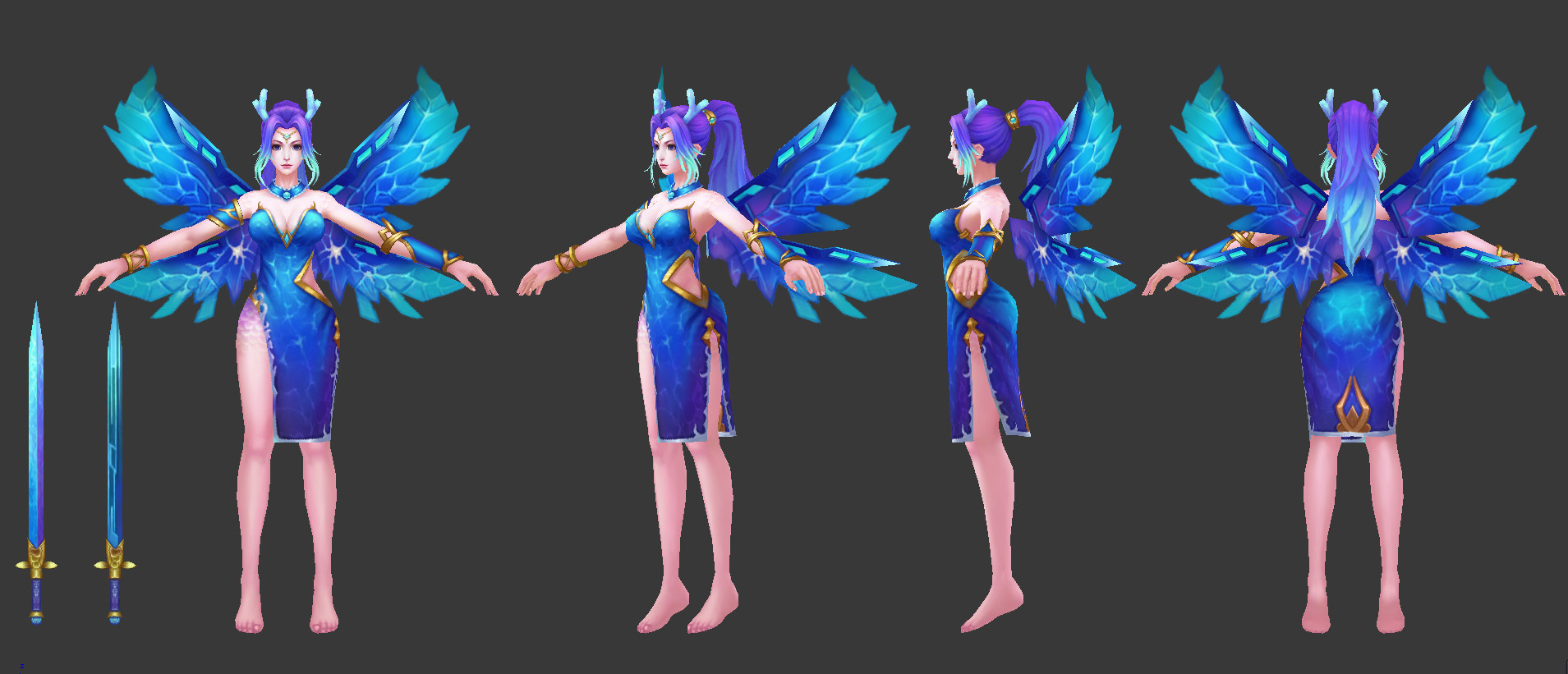 Lydia Qx Low Poly Hand Painted Model