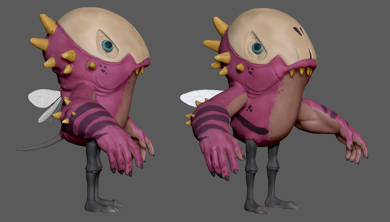 first phase of the polypaint it was white zbrush to see the result of the color