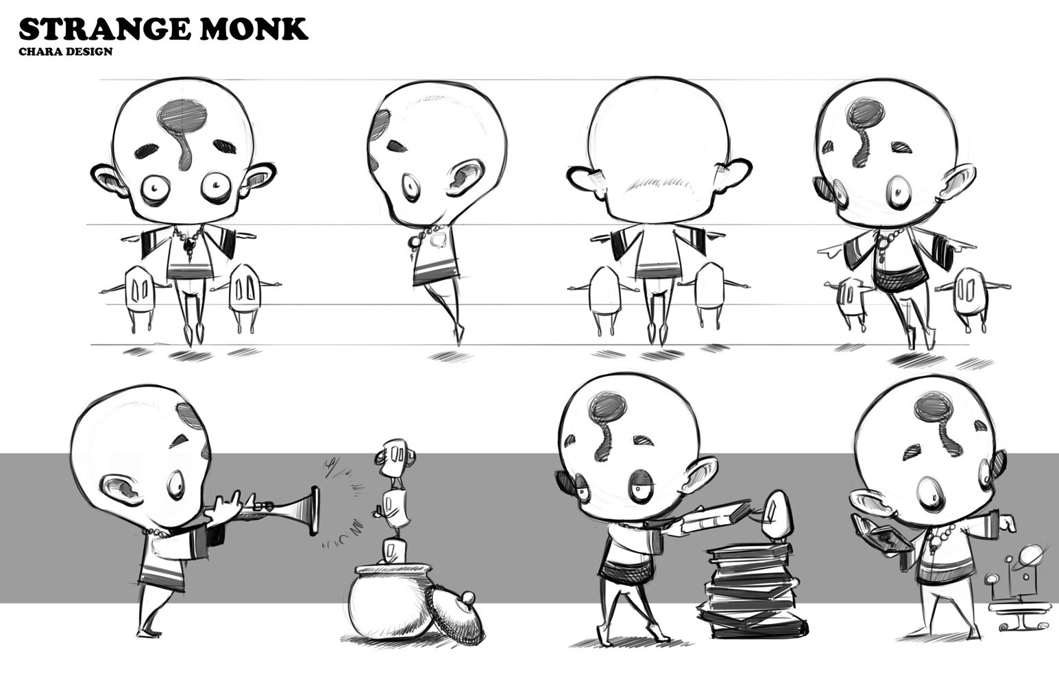 a sketch of a strange monk