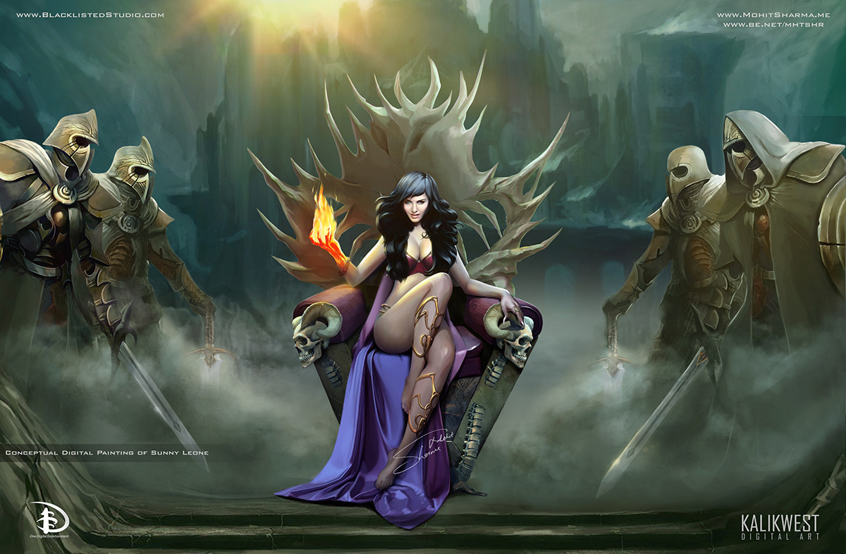 Artstation Digital Painting Sunny Leone Blacklisted Studio