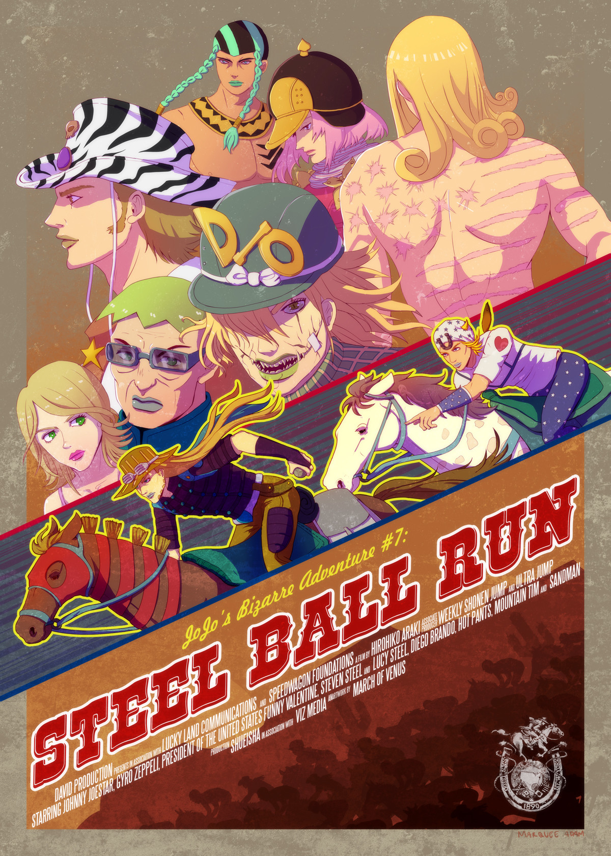 Lucy Steel Fan Art Artstation Steel Ball Run Poster Marquee Adam artstation
