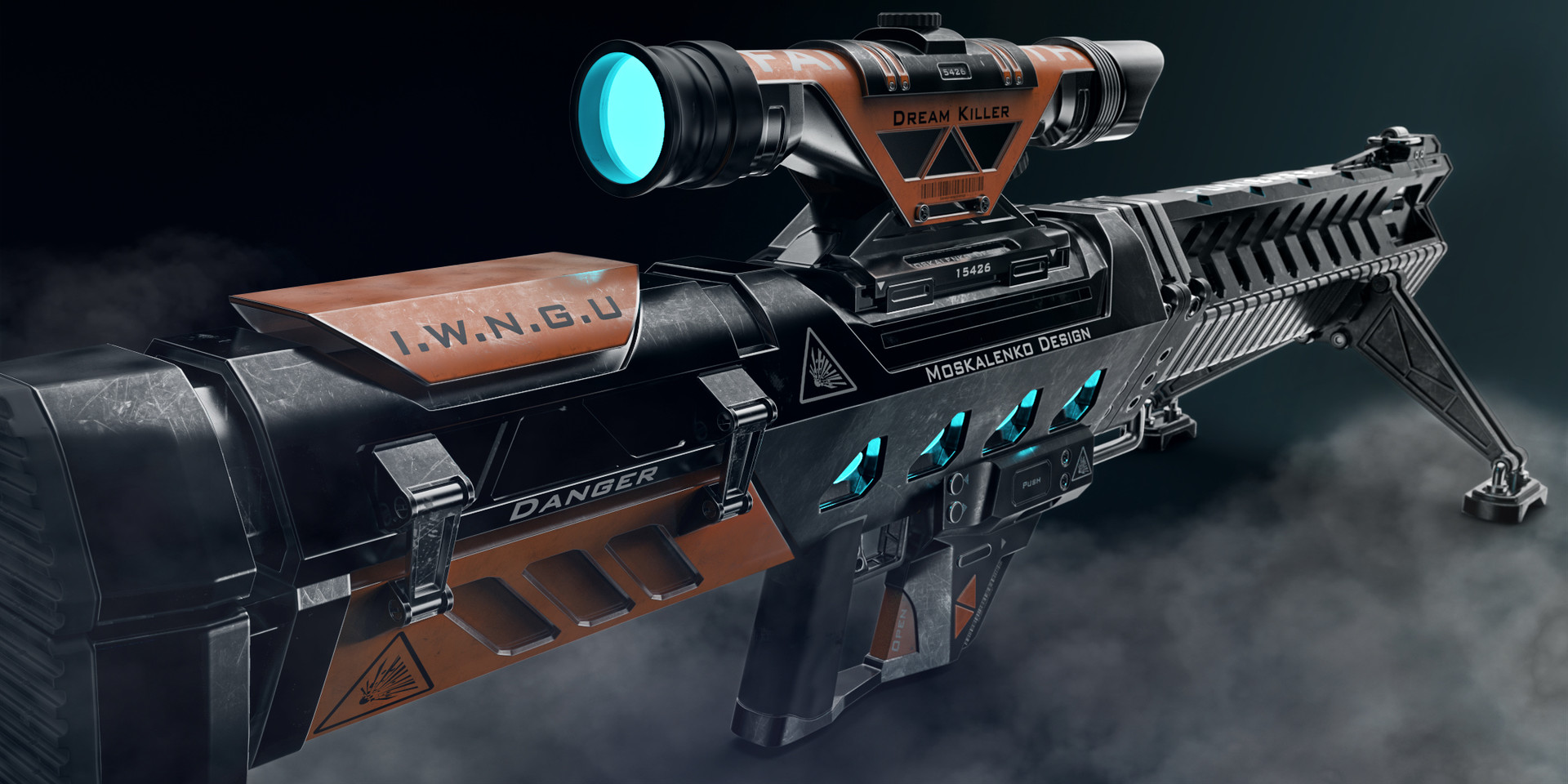 Artstation Sci Fi Sniper Rifle Black Future Design Alexander