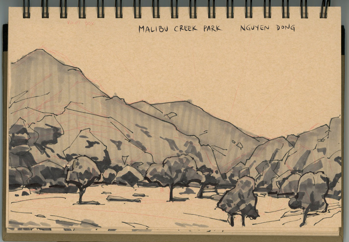 Malibu Creek Park field sketch
