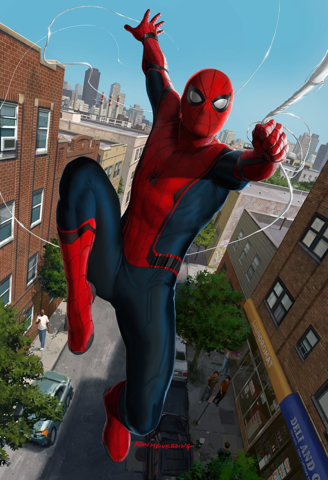 spider man flying figure