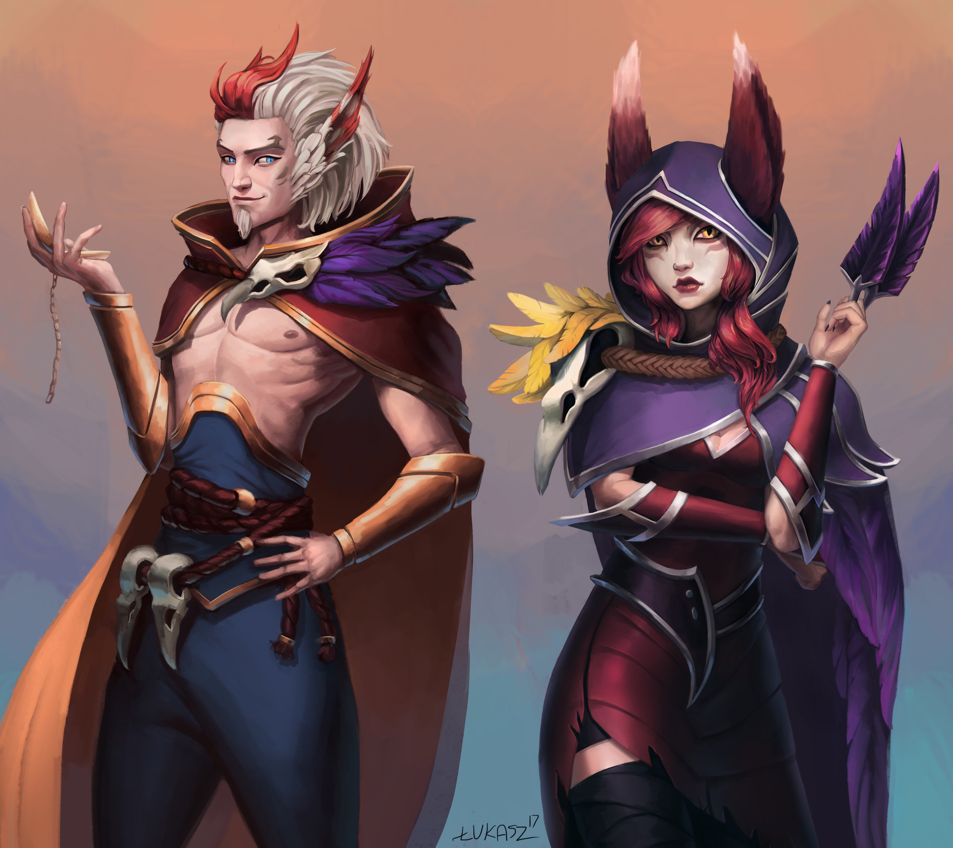 xayah rakan statues