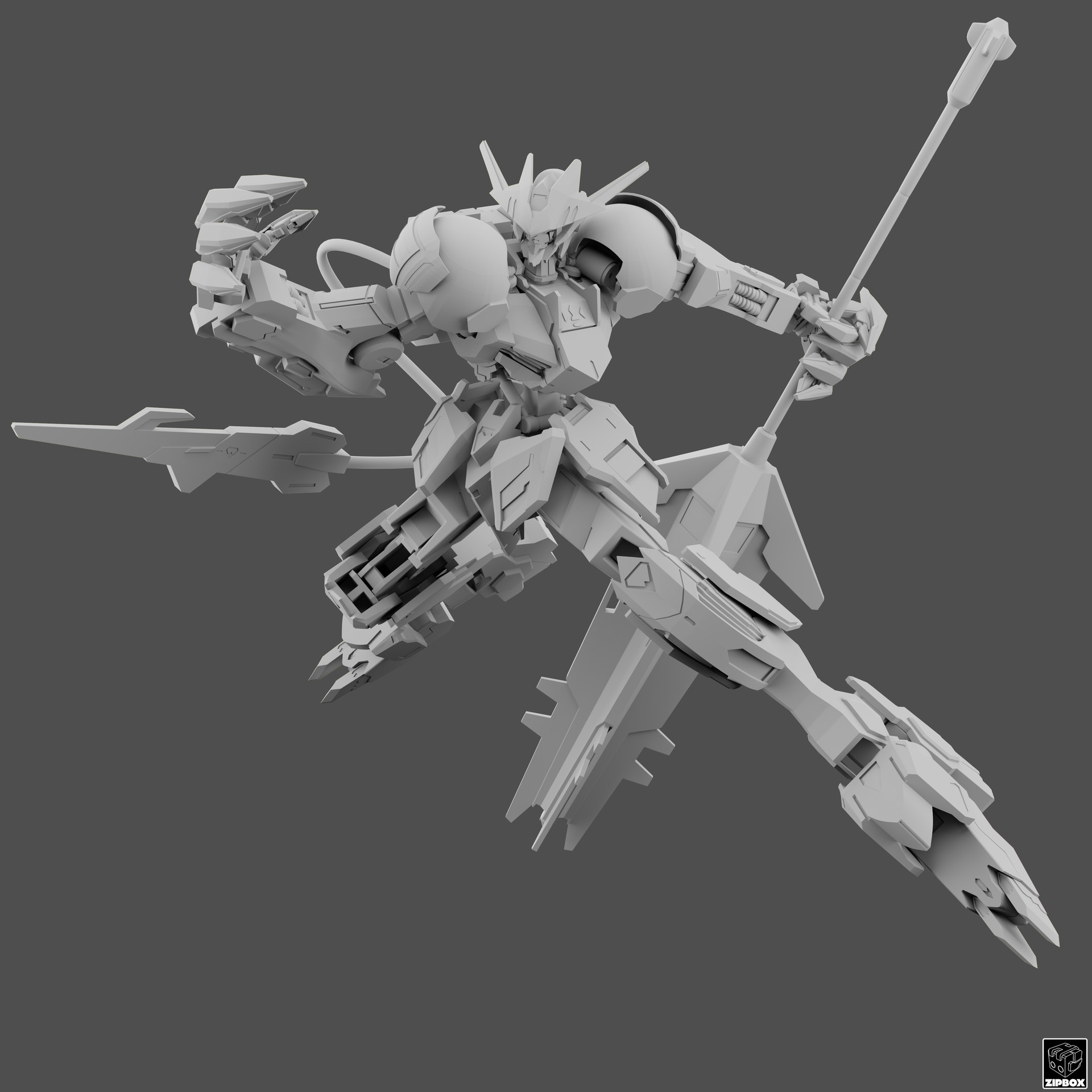 Artstation Asw G 08 Gundam Barbatos Lupus Rex Nattaphong