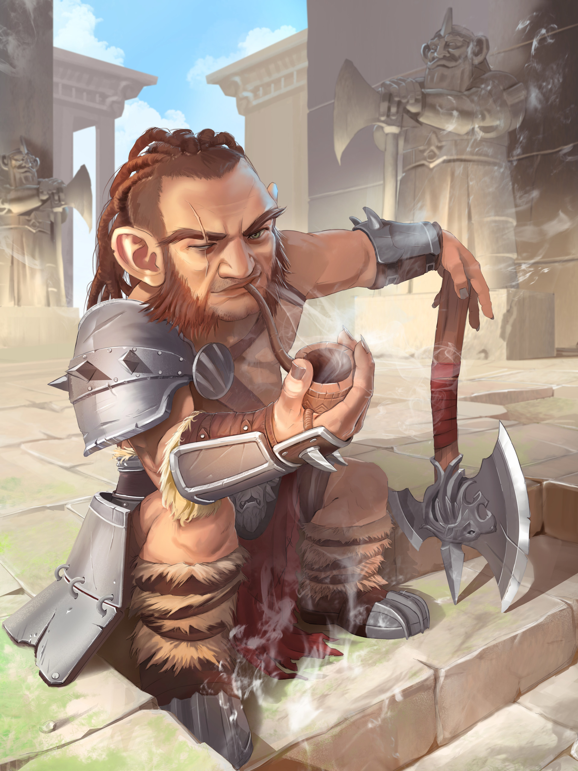 Surving The Game As A Barbarian ArtStation - Gnome Barbarian