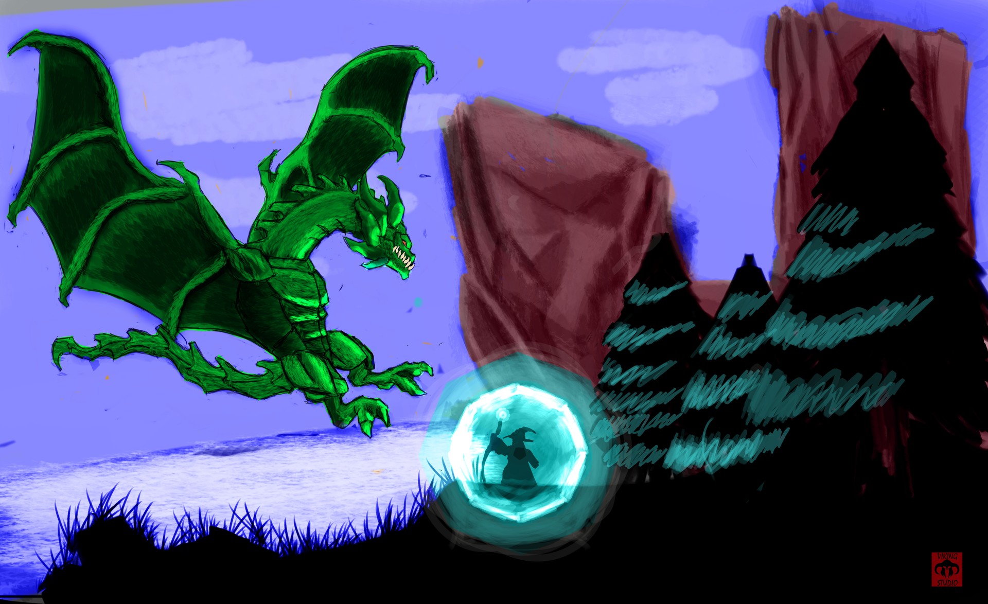 Dragon vs Wizard