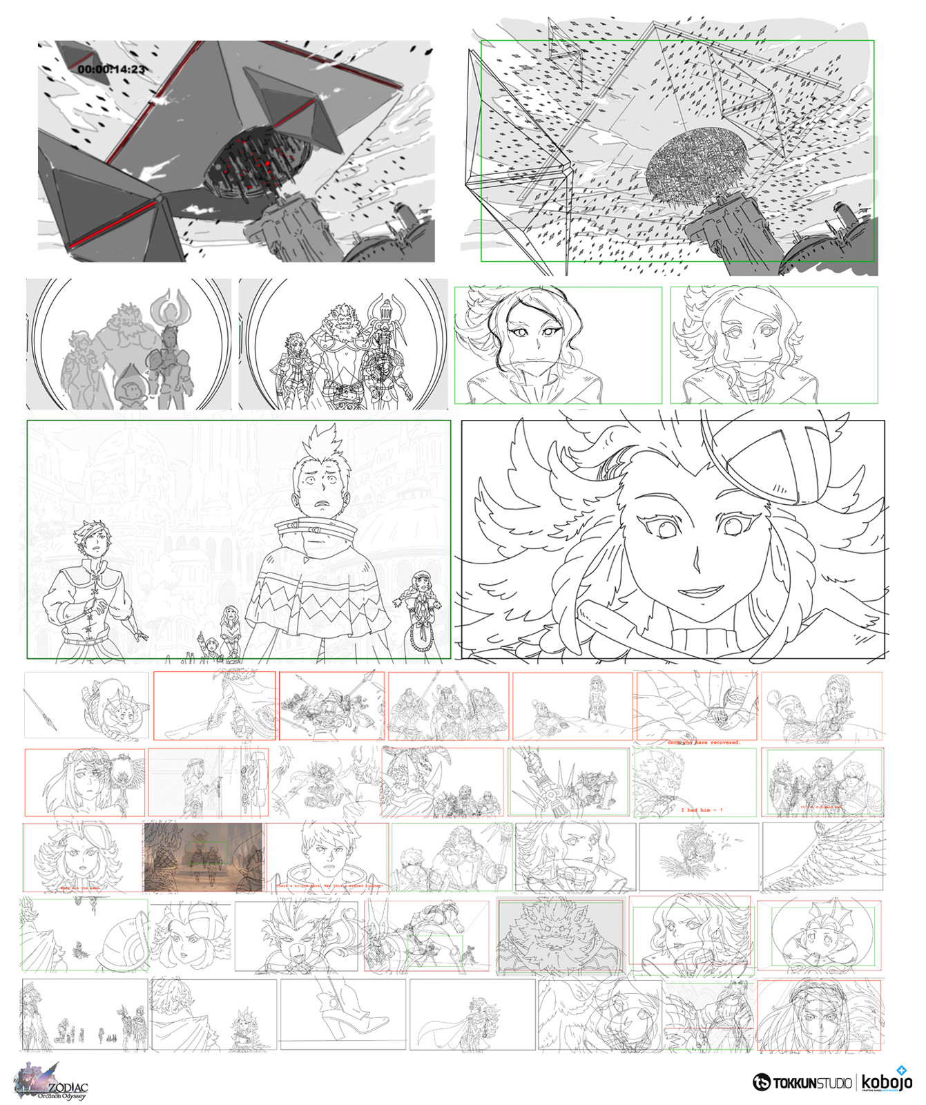 Clean de storyboard (fourni par le client) sur 22 séquences animées en motion design 