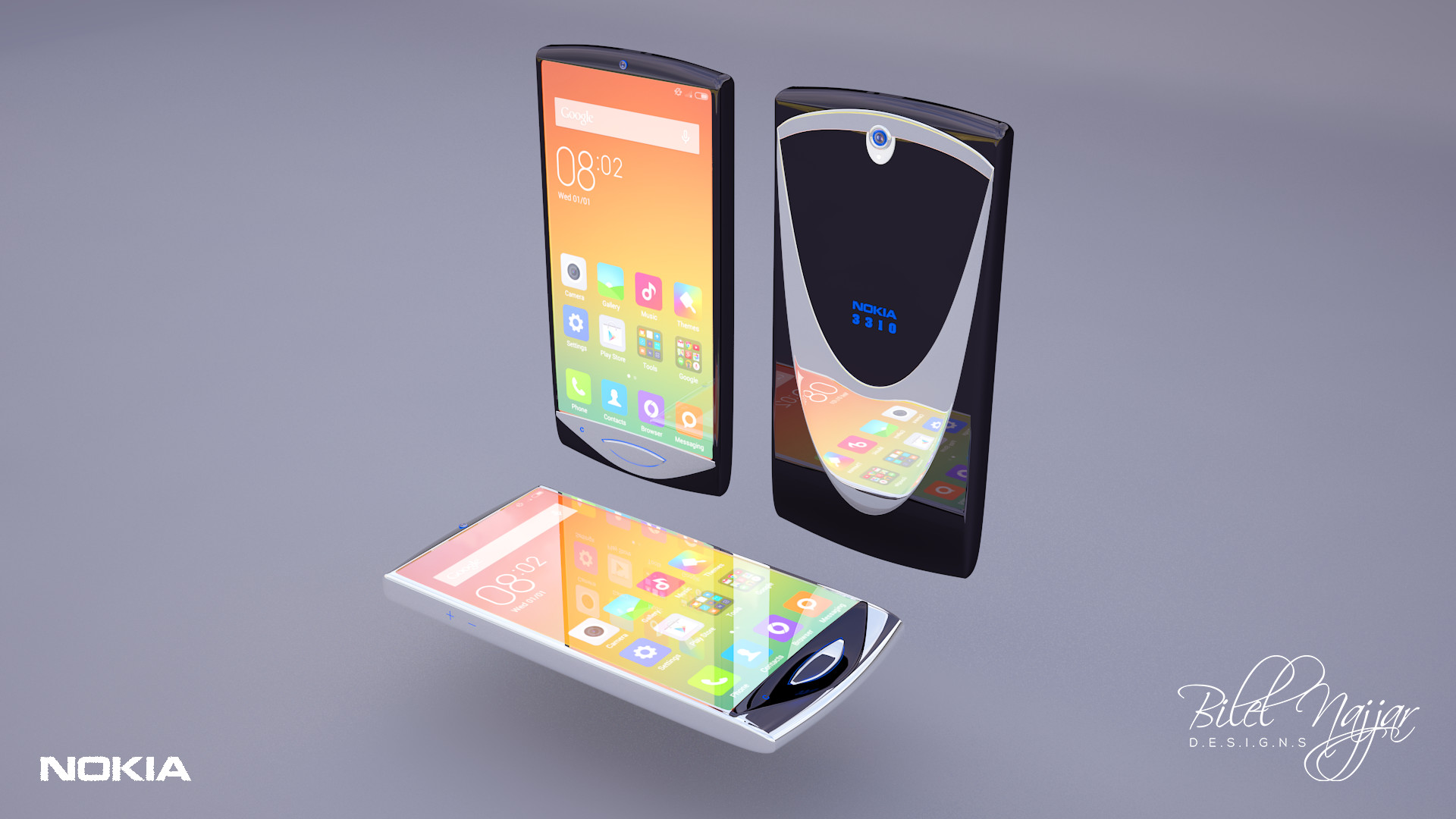 bilel najjar nokia 3310 smartphone 3d design