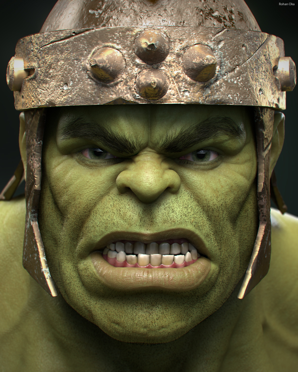 Gladiator Hulk - Head Closeup