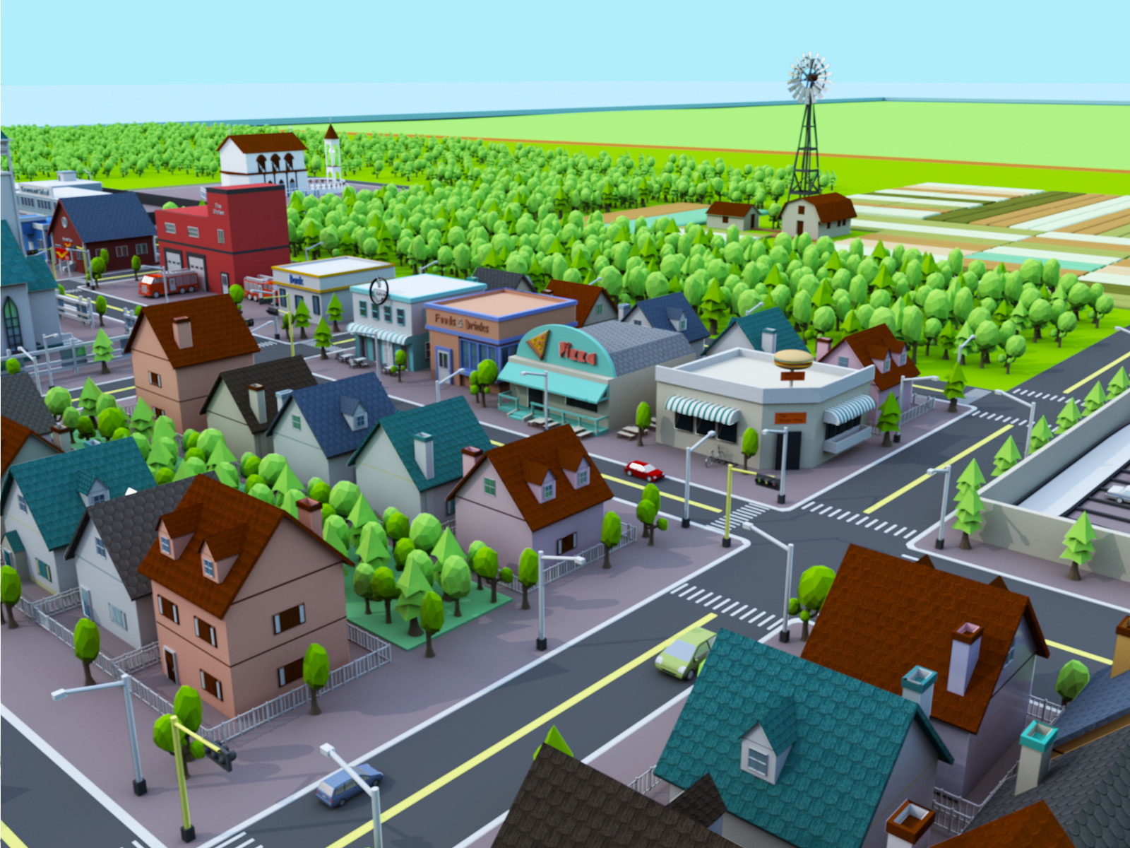 Goes like town. 3d лоуполи город. 3d ИП Low Poly Town. Город 3д. Рендер Таун.
