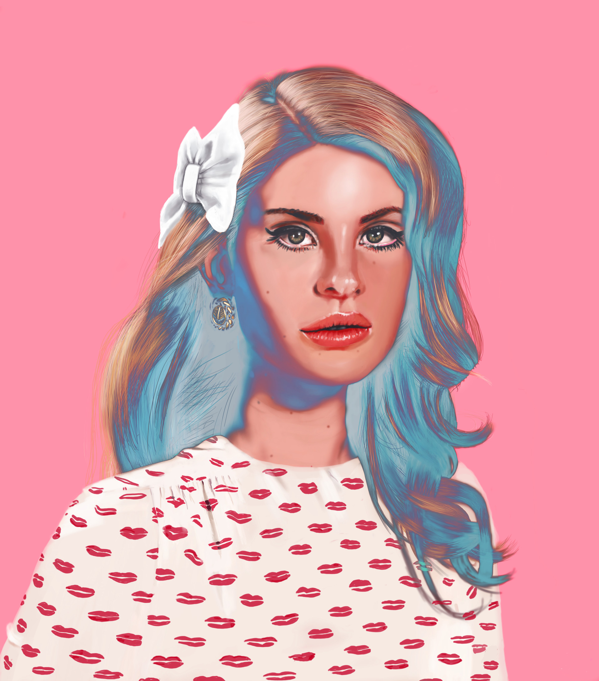 Artstation Lana Del Rey Digital Painting Caroline Vermeir