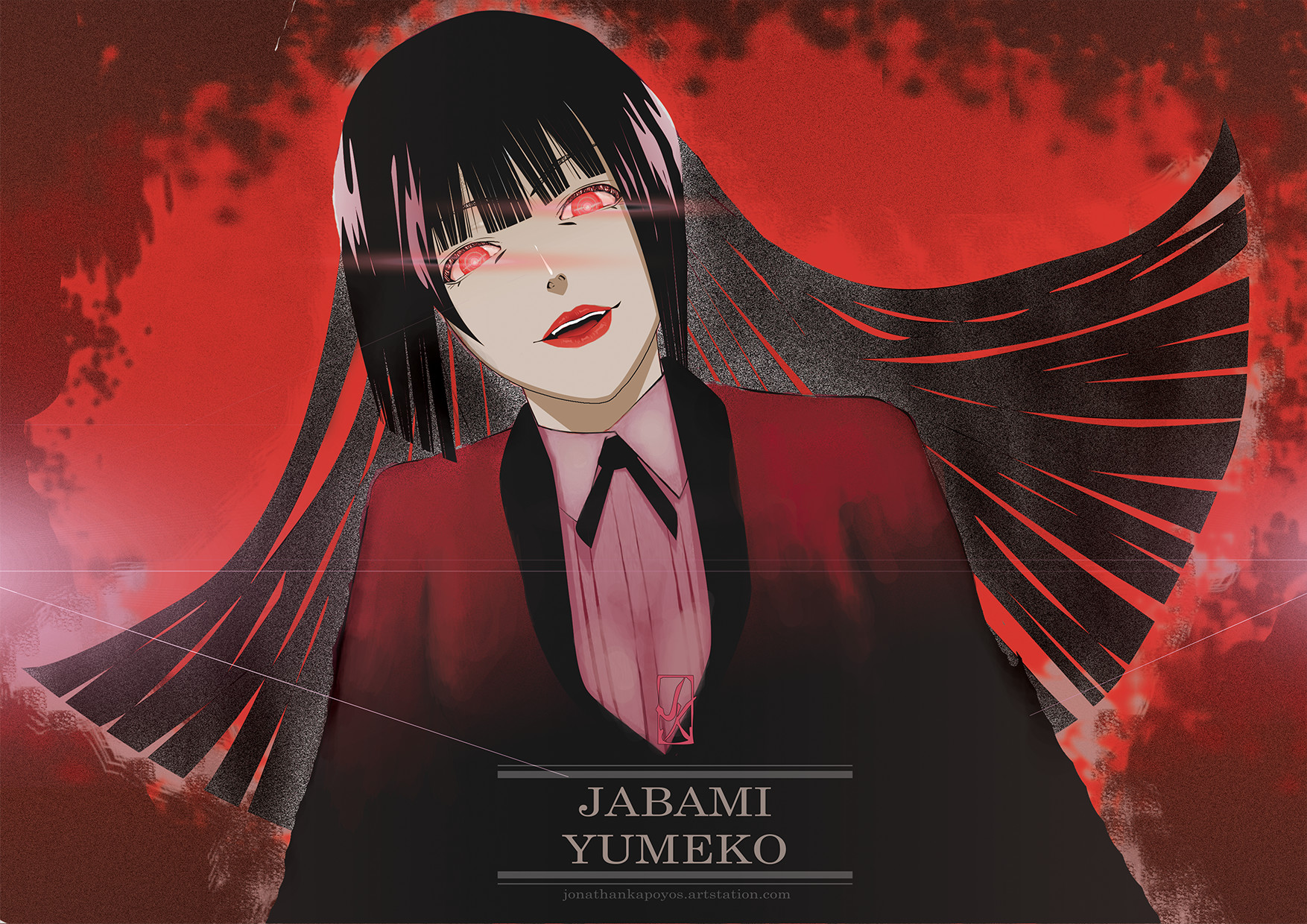 Artstation Fanart Of Jabami Yumeko Kakegurui Jonathan Kapoyos Post #2 still practicing this kind of art style.^. jabami yumeko kakegurui jonathan kapoyos
