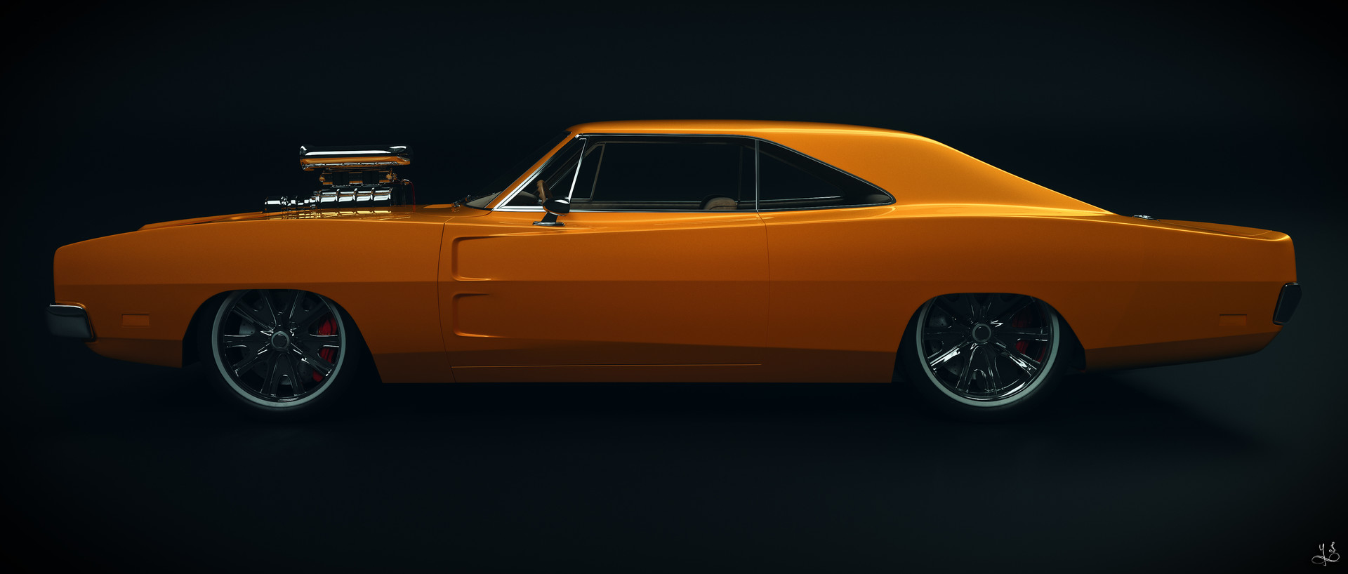 ArtStation - Gift to my father: Dodge Charger 1970 Custom Build