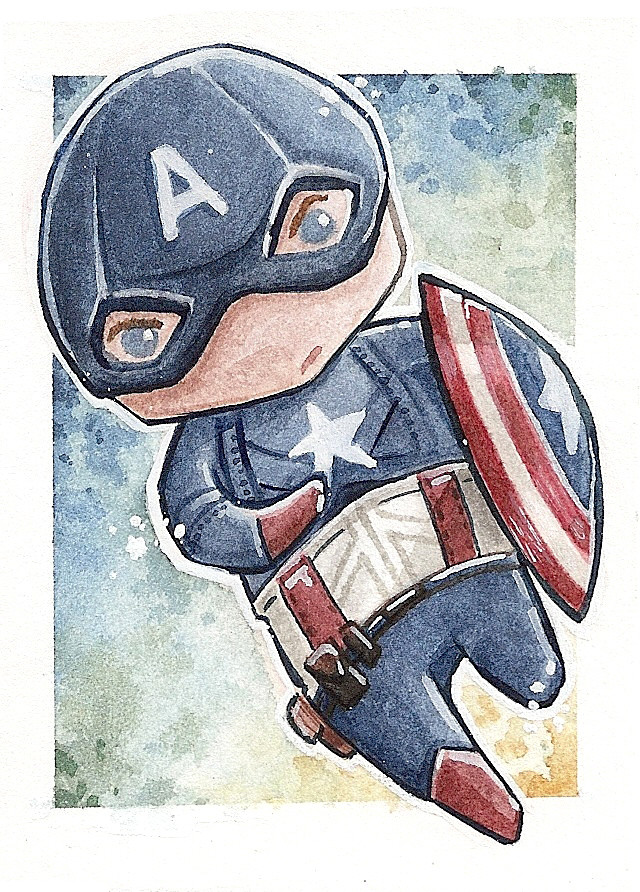 ArtStation - CHIBI: Superheroes - Marvel Captain America