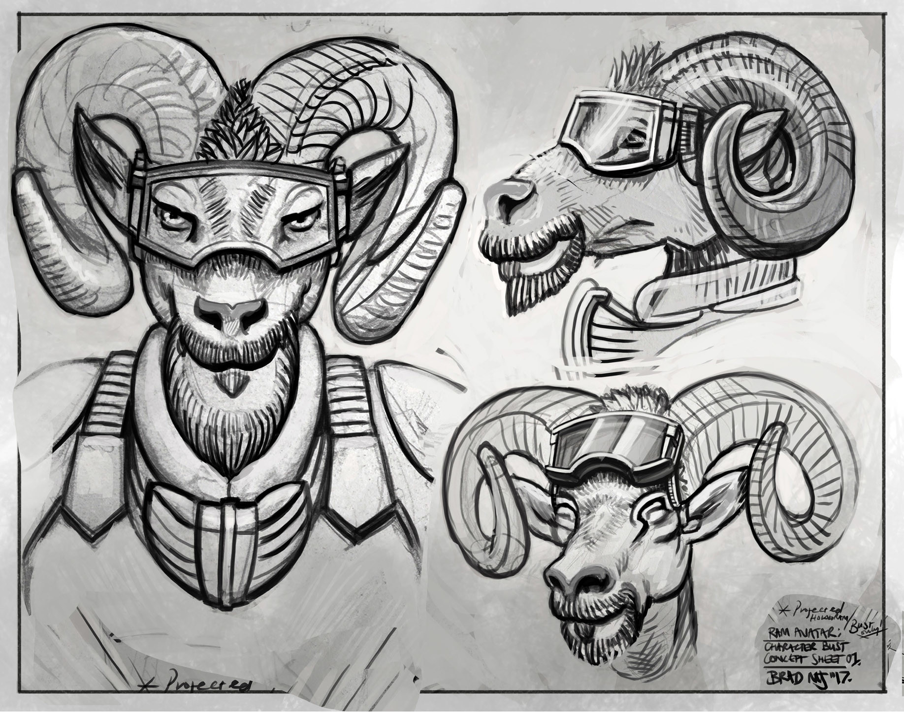 Artstation Ram Avatar Character Bust Bradley Morgan Johnson