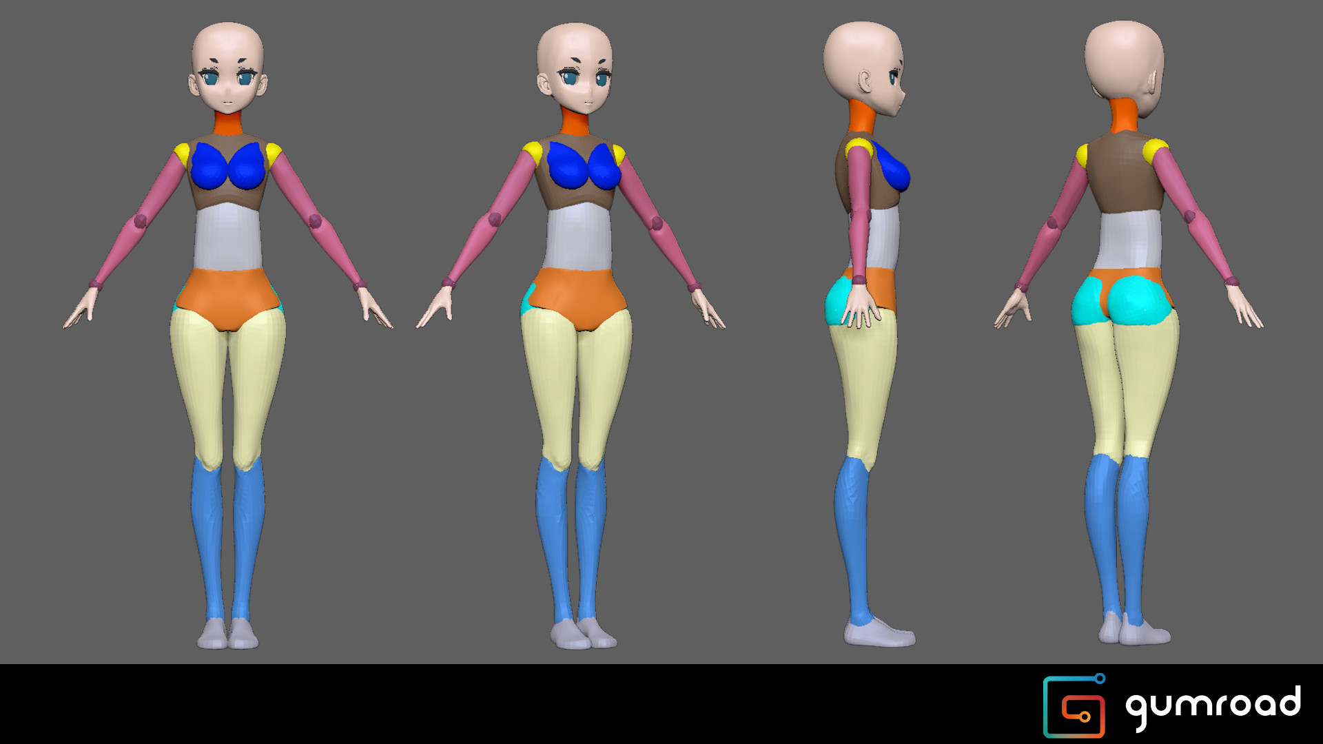 Female Anime Base Mesh Available in most of files format including 3ds max, maya, cinema 4d, blender, obj, fbx. amazing anime blogger
