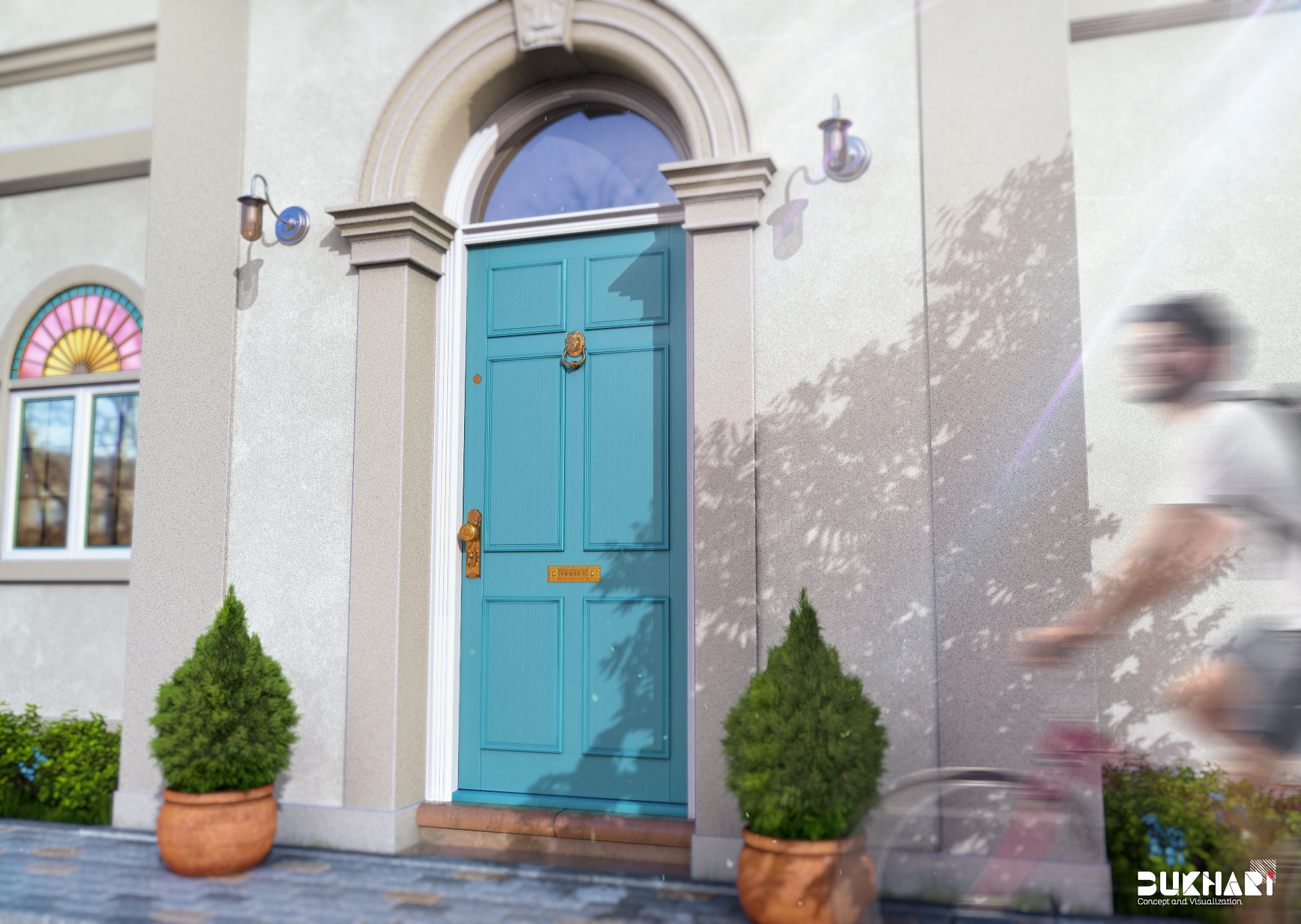 Bukhari Torro Contemporary Front Door With Victorian Style Door