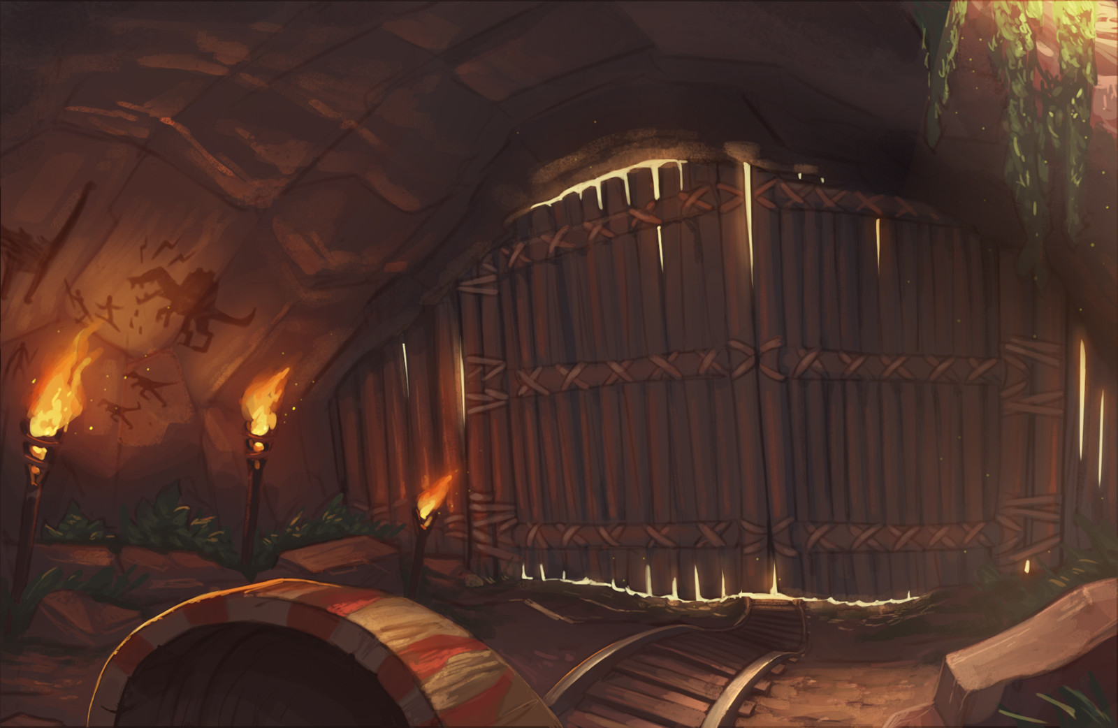 Concept of the starting area for the Bone Canyon ride.