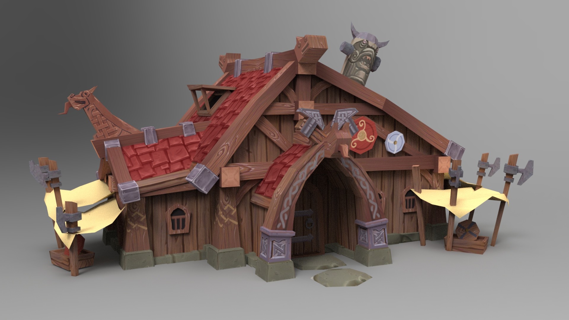 Artstation Viking House 3d Model Shantaram 05