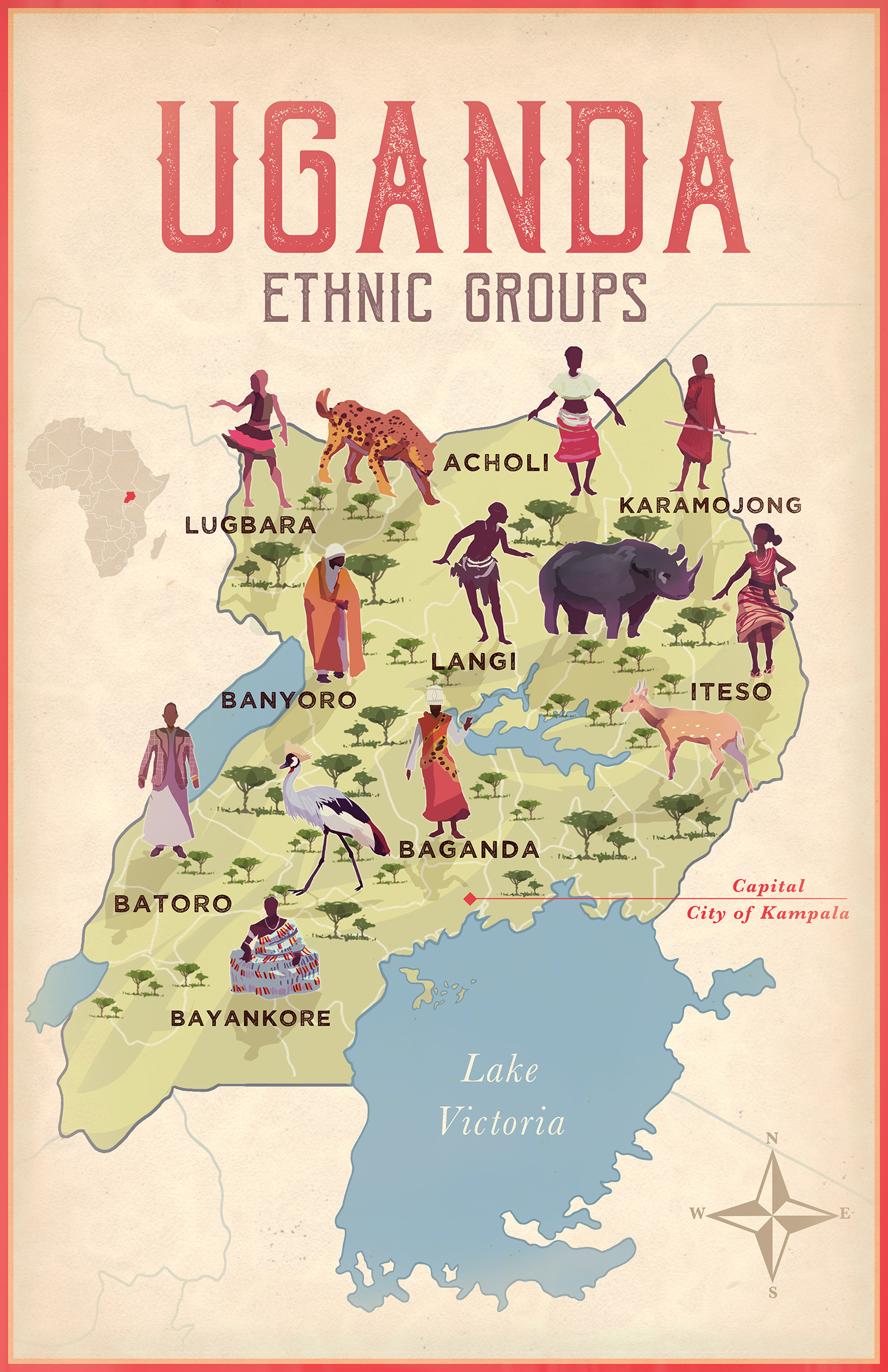 Uganda Tribes Map