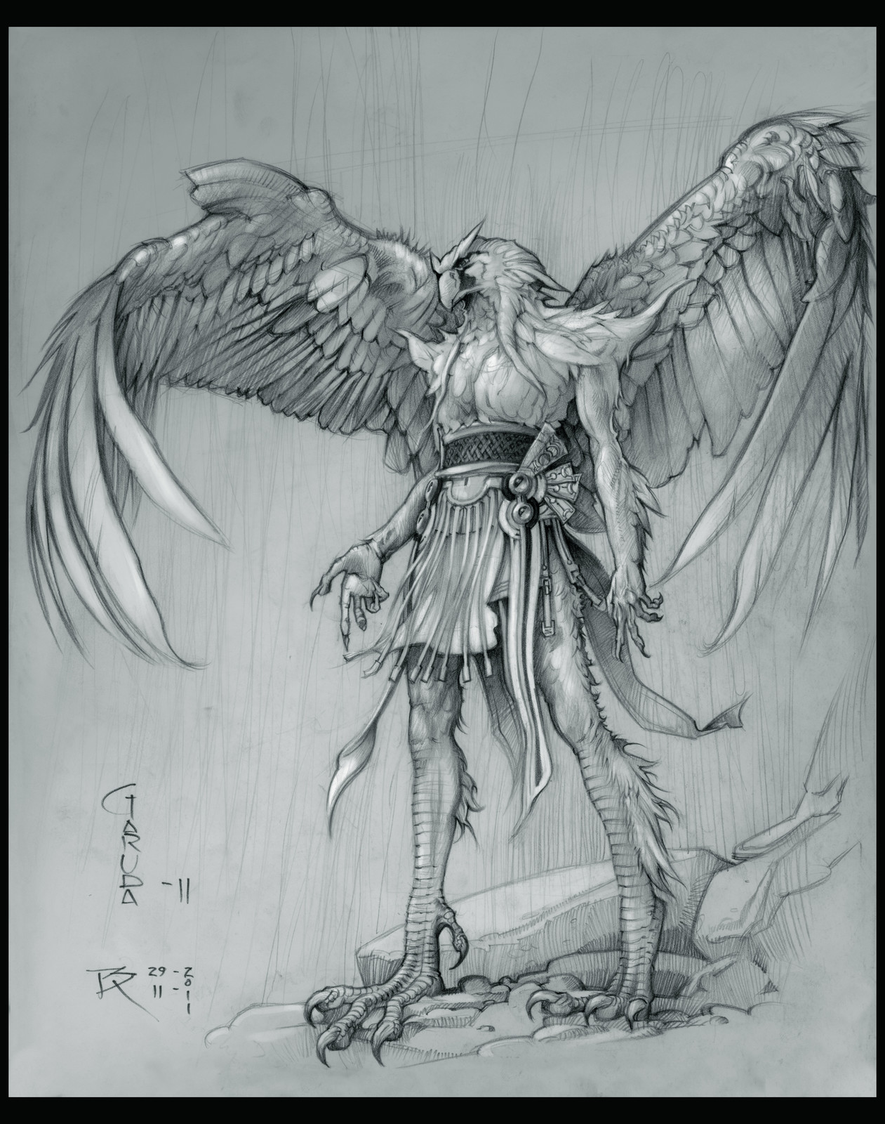 GARUDA 11
 -Pencil  sketch, with  Photoshop touch up