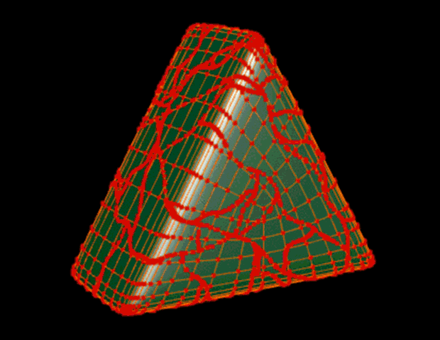 Texture controlled vertex field for mesh peeling.