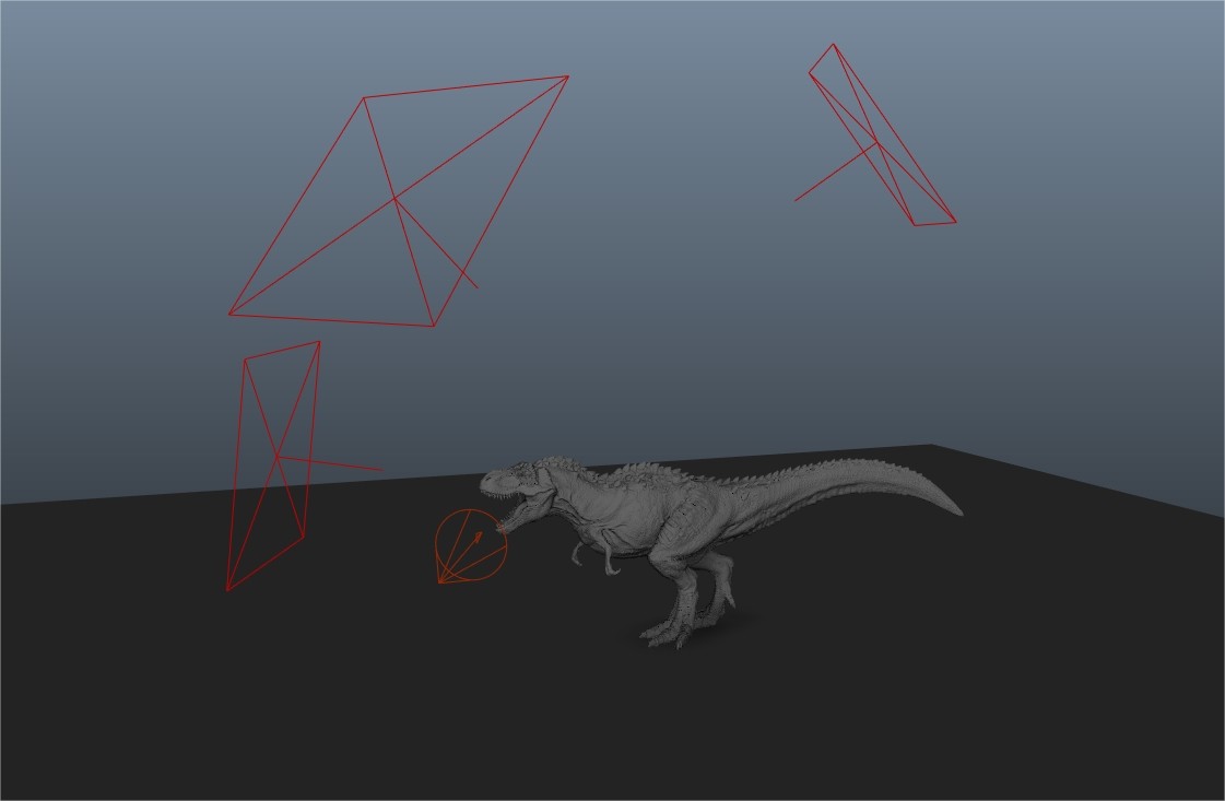 Lighting setup. The render was done in Maya using Arnold