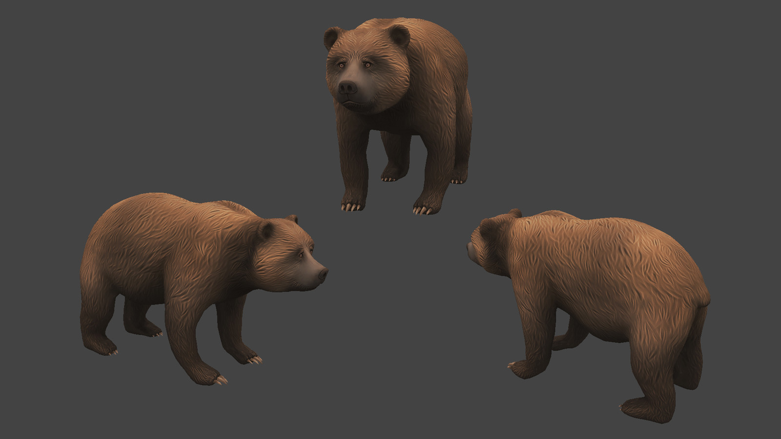 Lowpoly Handpainted Grizzly