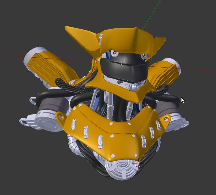 Early Highpoly with materials assigned
