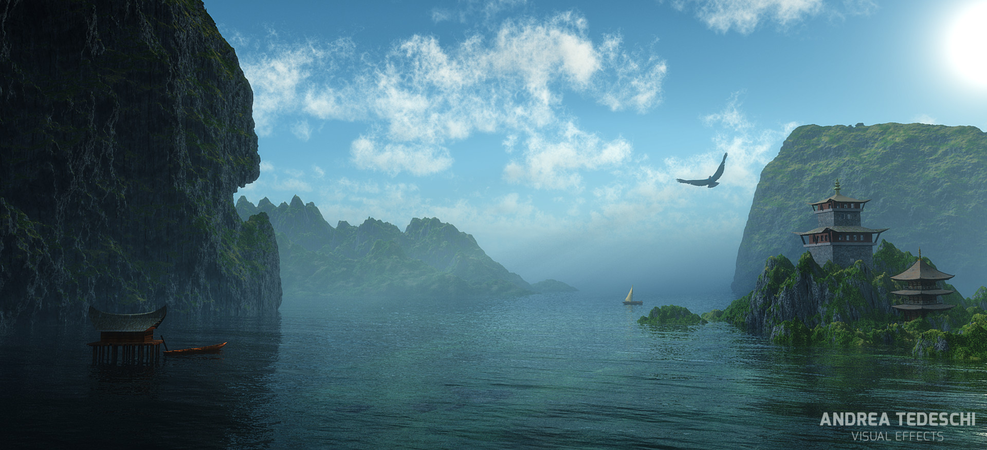 Andrea Tedeschi Thai Island Matte Painting