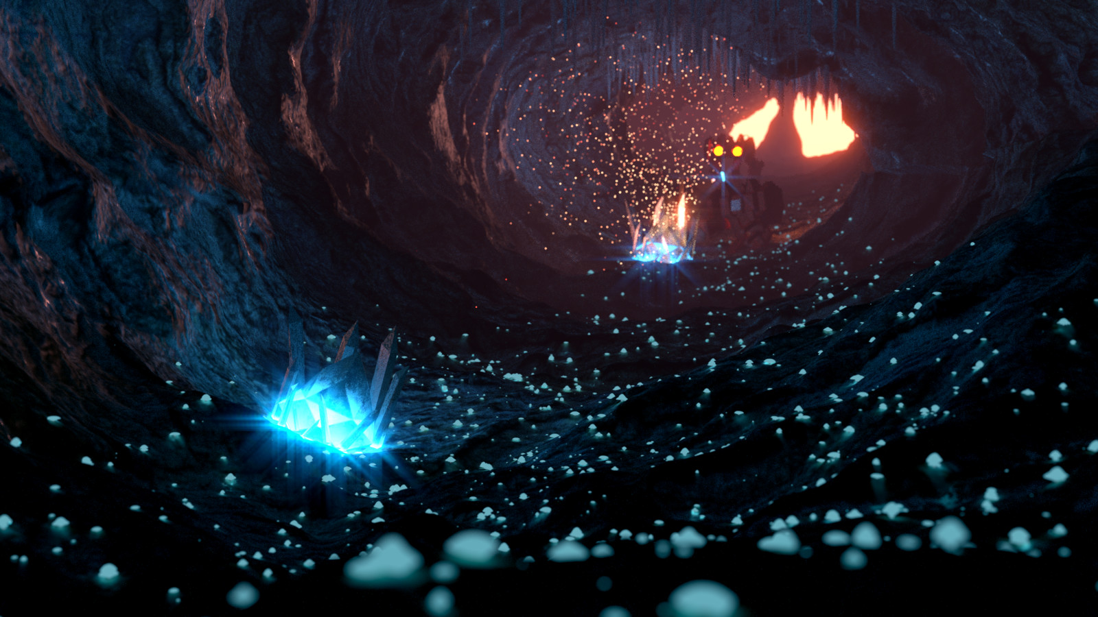added StarCraft SCV models digging up minerals