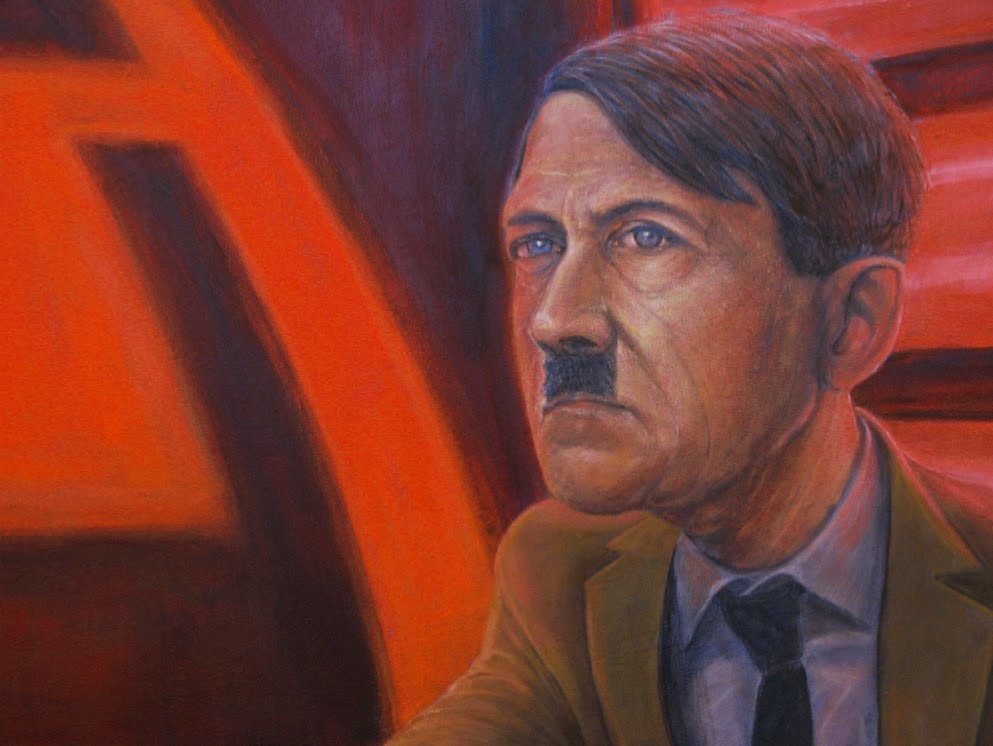 This painting does not celebrate the fantastical correlations between Adolph Hitler and The Dark Lord of the Empire, it attempts to display two ideas; one being that there is a symbiotic relationship between history inspiring fiction, and vice versa. Seco
