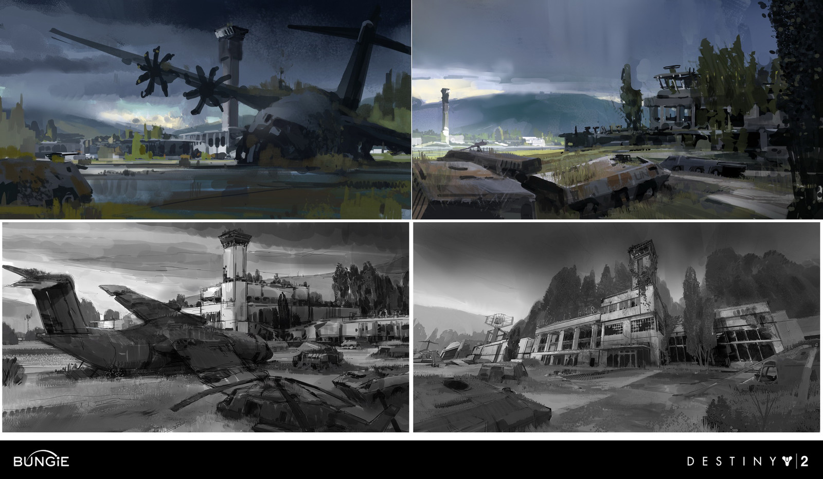 various early sketches of decaying planes and ducks