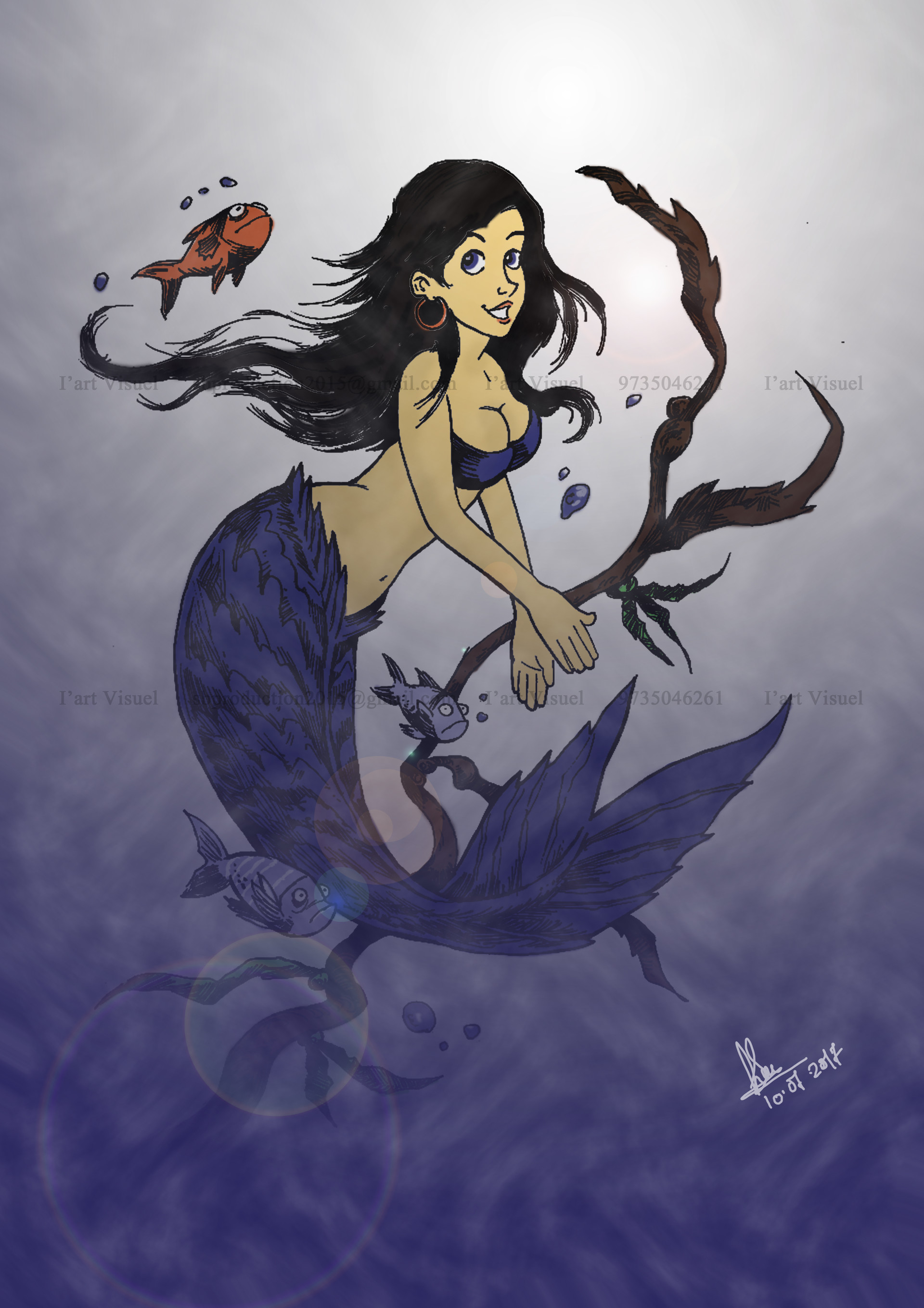 Artstation Mermaid Digital Painting Shree Bhattacharya