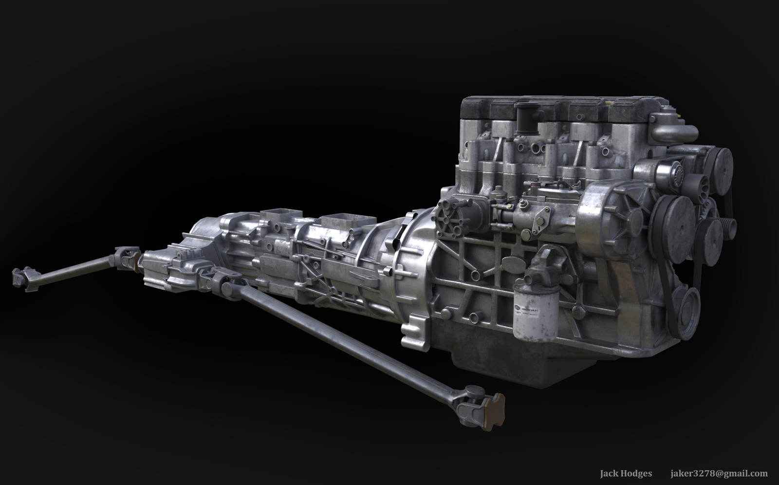 300 TDI engine with gear box and prop shafts