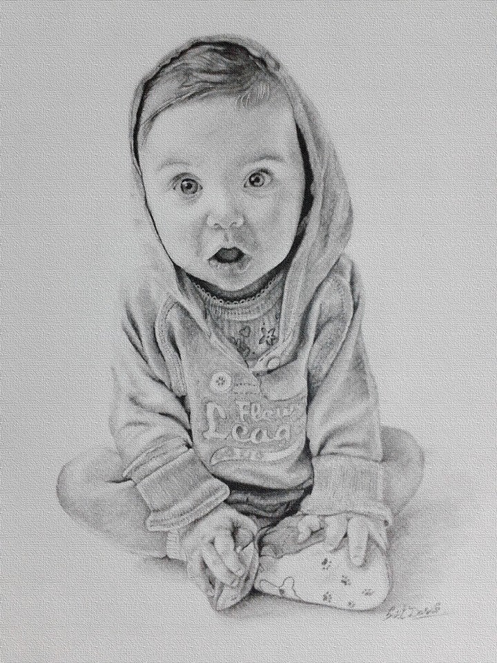 PAID WORK ..✍️❤..#cutebaby #sketch #drawing #portrait #babyboy : Cute Baby  Pencil Portrait ..🖤❤.. : Materials Used- @brustro_official 160… | Instagram