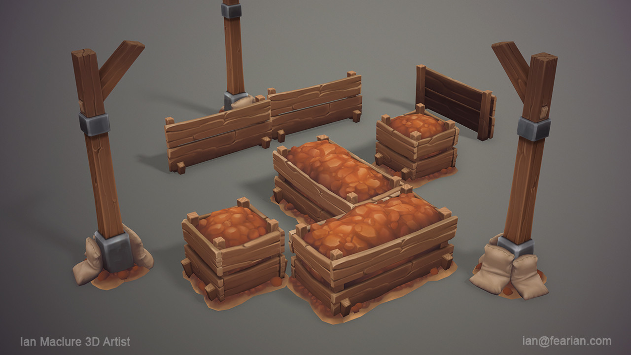 These where the completely new assets created for the Secret Mine. The barrels and crates where retextured from other levels of the game.