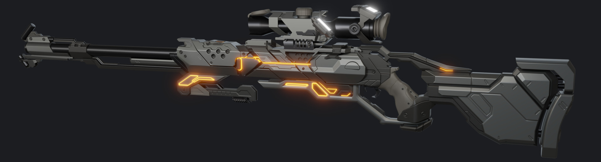 ArtStation - Sci-Fi Sniper Rifle