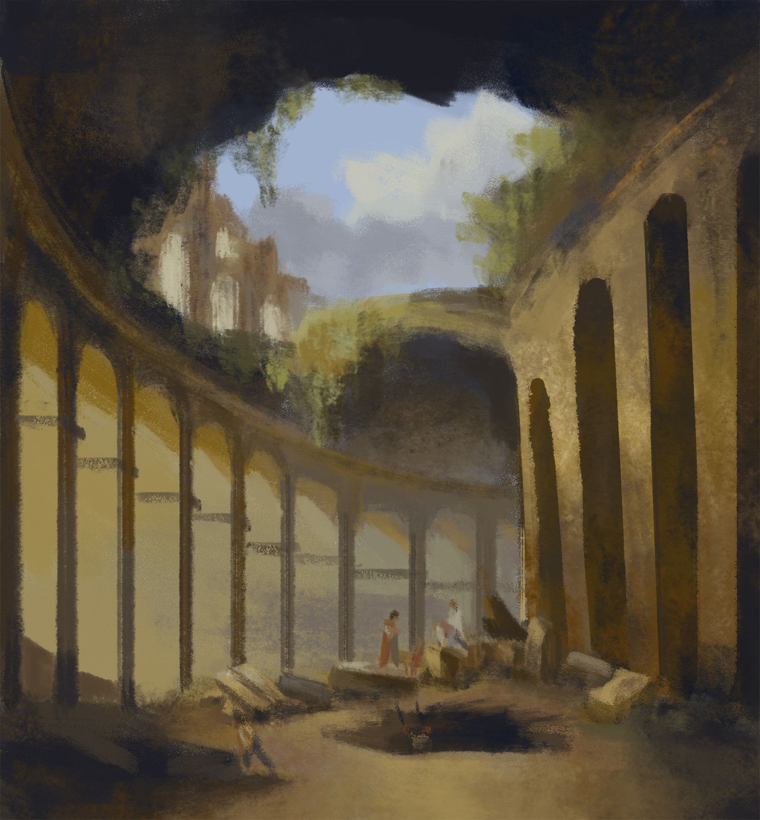 Hubert Robert: El Coliseo De Roma - Study