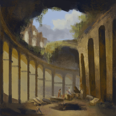 Hubert Robert: El Coliseo De Roma - Study