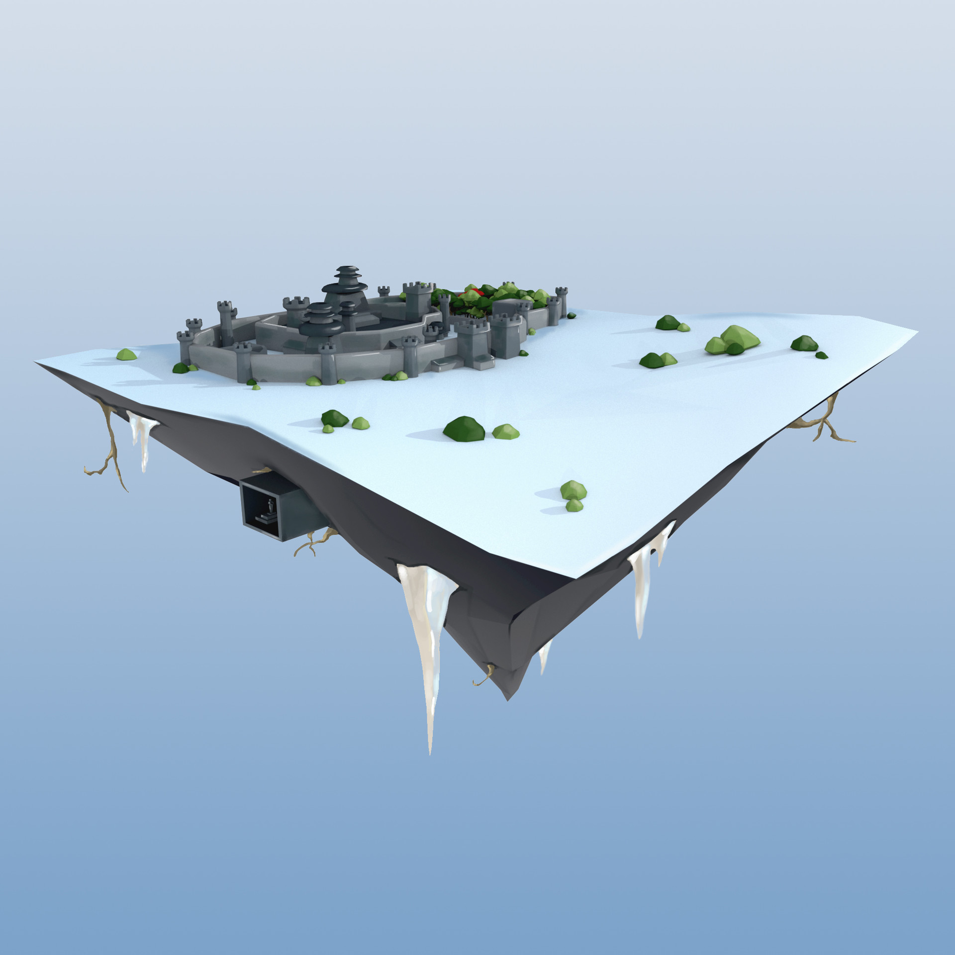 Artstation Low Poly Winterfell Bri Jaeger
