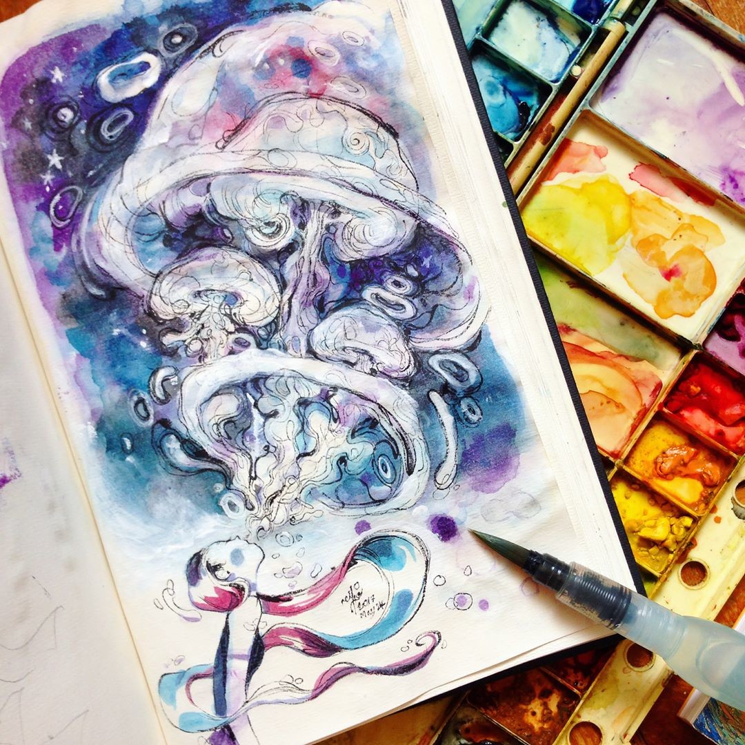 Spirit in the sky. Disclaimer: this does not mean that I encourage vaping, nor does it give anybody license to blow jellyfishes in my face. I just like the visual aspect of it, that's all :B