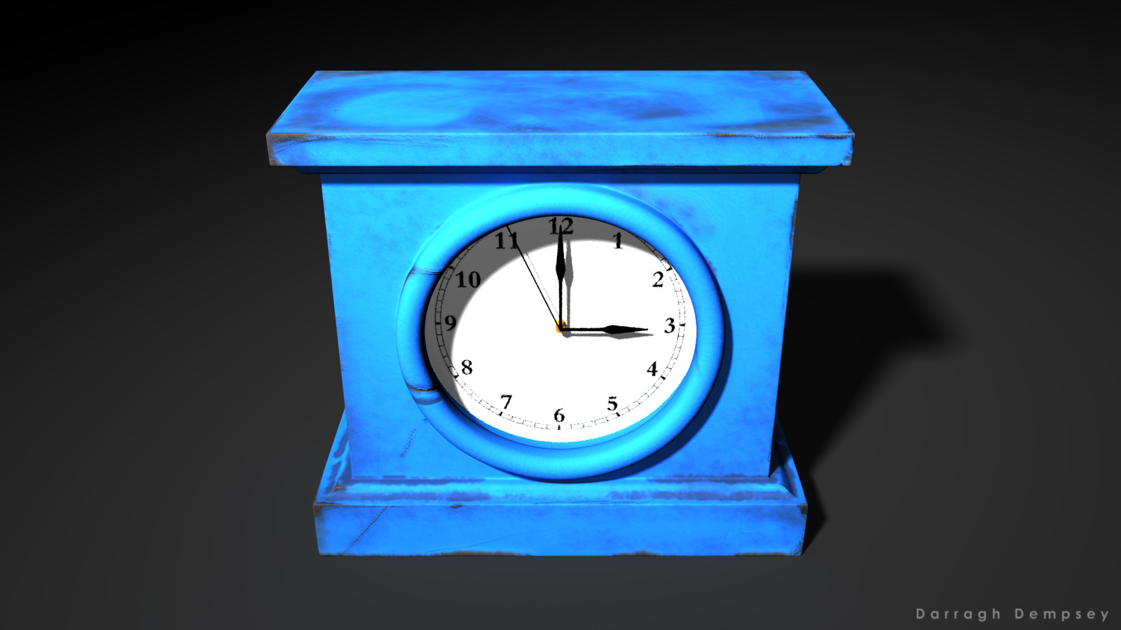 Clock asset (textured) low-poly. Centered.