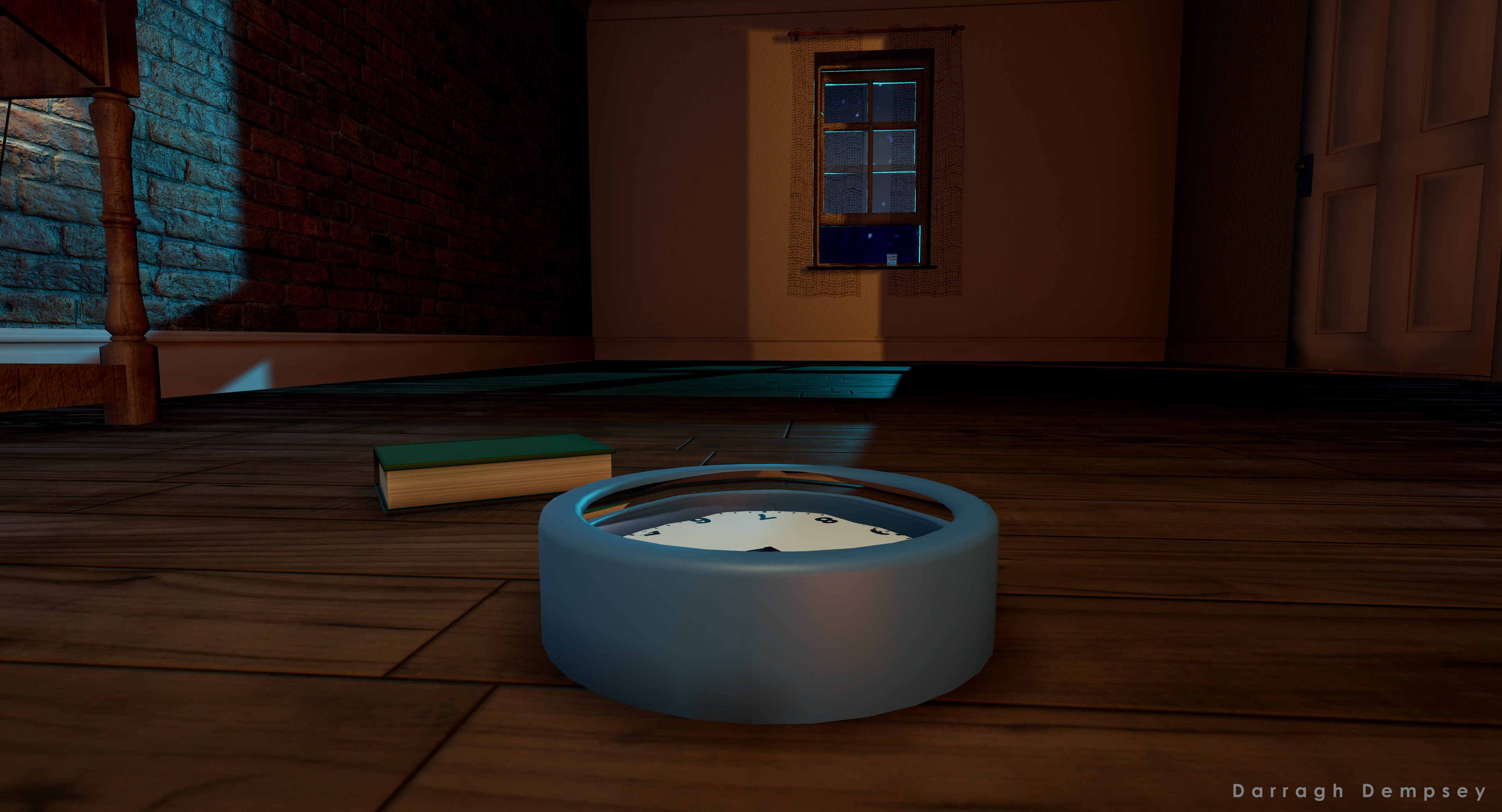 Clock and book. Unreal Engine screenshot.