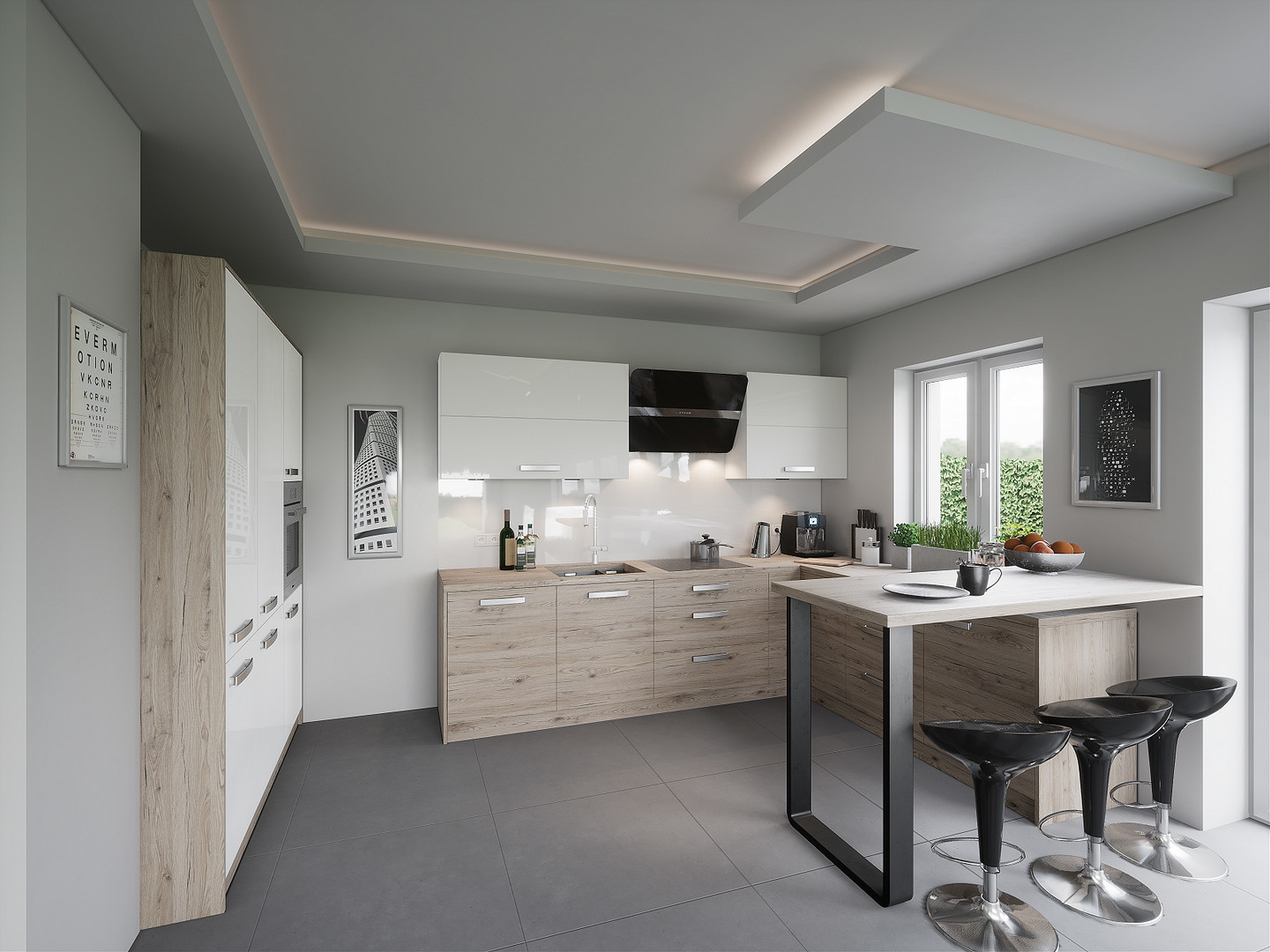 Kitchen - White+Wood  ( UE4 )