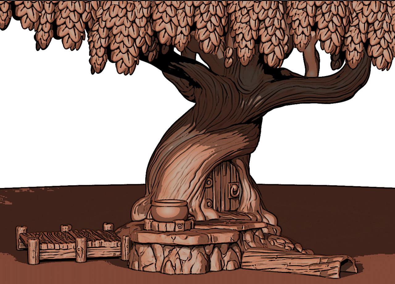 Artstation Tree House 3d Model Render Dylan Parson